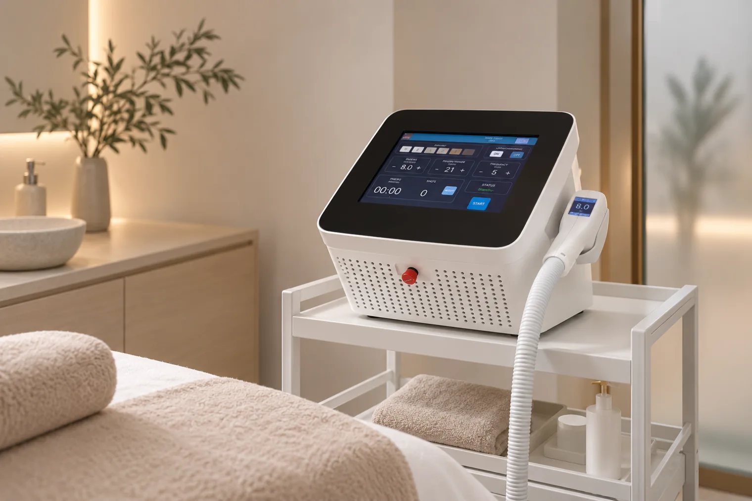 Apparecchiatura professionale in una cabina estetica
